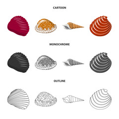 Vector design of animal and decoration sign. Collection of animal and ocean vector icon for stock.