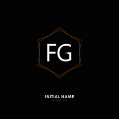 F G FG Initial logo letter with minimalist concept. Vector with scandinavian style logo.