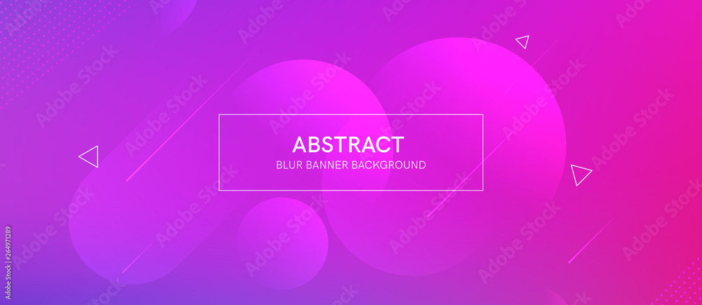 Poster abstract futurictic banner with a gradient shapes and blur