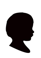 a baby boy head silhouette vector