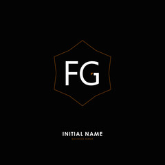 F G FG Initial logo letter with minimalist concept. Vector with scandinavian style logo.