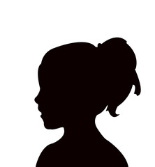 a girl head silhouette vector