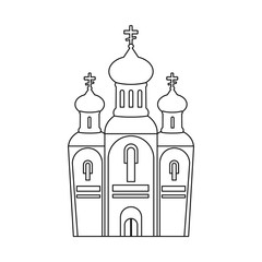 Vector illustration of church and orthodox sign. Set of church and christmas stock symbol for web.