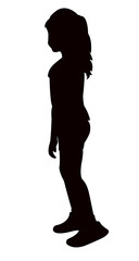 a teenager girl body silhouette vector