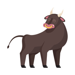 Isolated object of bull and cow symbol. Set of bull and beef vector icon for stock.