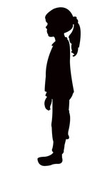 a girl head silhouette vector