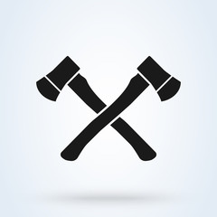 Crossed Axes Vector Illustration -  isolated on white background.