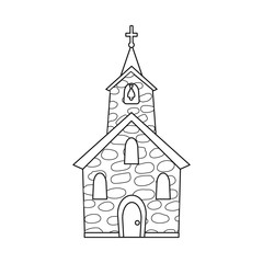 Isolated object of church and catholic symbol. Collection of church and spiritual vector icon for stock.