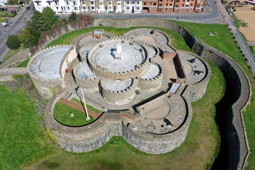 Aerial view of Deal castle, Deal, Kent, UK