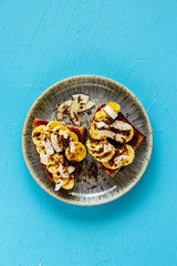 Banana coconut chips chocolate toast