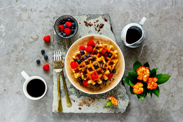 Tasty belgian waffles