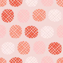 Geometric seamless pattern with polka dot background. Modern freehand texture. Vector illustration for print, wrapping paper, design.
