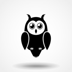 Vector images of owl on a white background. Bird sign