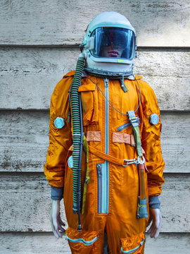 Orange Space Suit Worn By A Mannequin