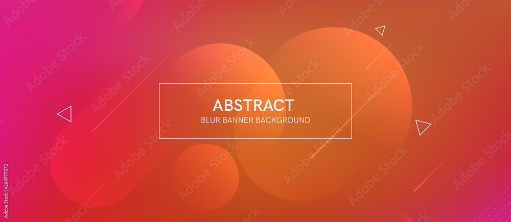Poster abstract futurictic banner with a gradient shapes and blur