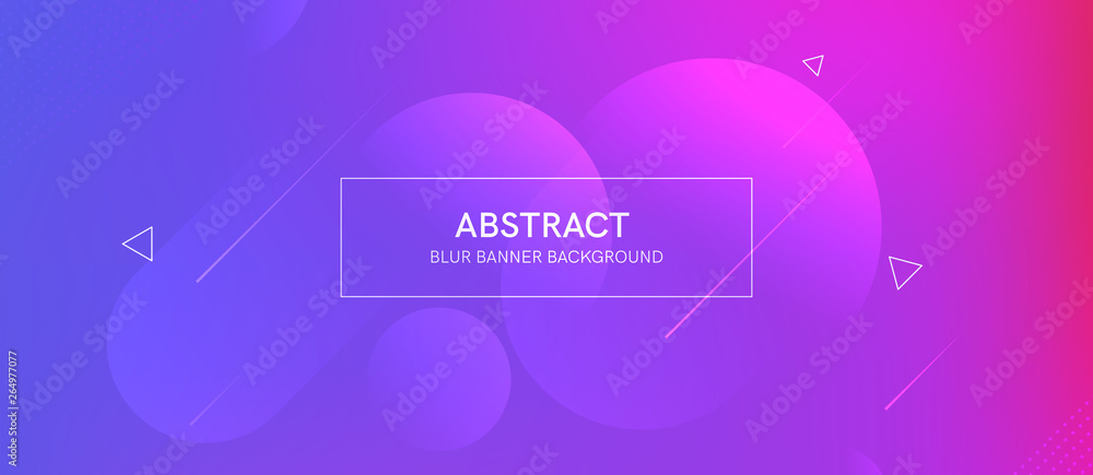 Poster abstract futurictic banner with a gradient shapes and blur