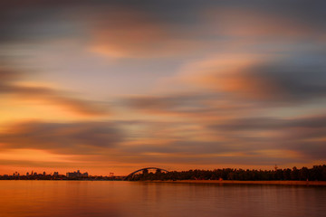 Fototapeta na wymiar Sunset over Dnipro