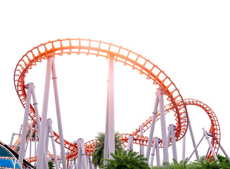 Roller coaster on white background