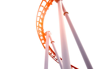 Roller coaster on white background