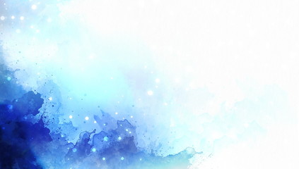 abstract color splashes on white background. Blue