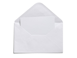 White opened envelope isolated on white