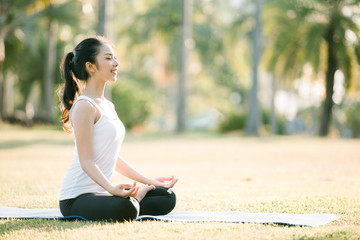 Woman Yoga - relax in nature