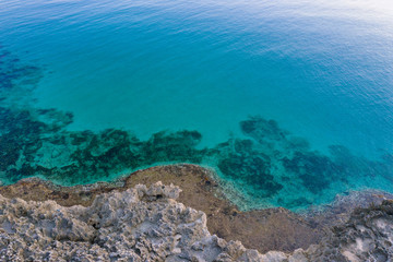 Aerial beach at sunset. crystal turquoise water sea. italy coastline - 264981674