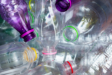 plastic bottles recycle.  recycling  To help save the world concept