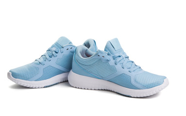 blue sneakers isolated