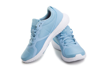 blue sneakers isolated