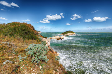 Above the cliffs at the coastline of Vieste