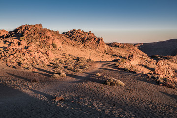 Shadows in the rocky desert