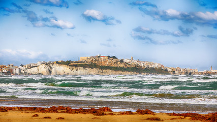 Vieste and Pizzomunno beach view