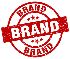 brand round red grunge stamp