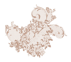 lace flowers decoration element