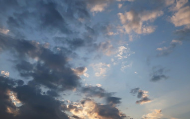 Naklejka na ściany i meble Blue sky clouds sunset 