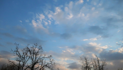 Obraz na płótnie Canvas Blue sky clouds sunset 