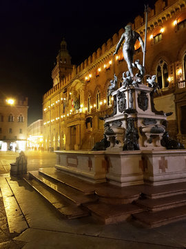 Neptune fountain in Bologna, Emilia-Romagna, Italy