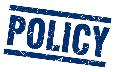 square grunge blue policy stamp