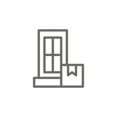 Box, delivery, door, package vector icon . Simple element illustration from UI concept. Box, delivery, door, package vector icon . Cargo Icon Vector Illustration.