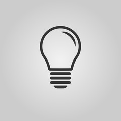 Light Bulb line icon vector, isolated on white background. Idea sign, solution, thinking concept. 