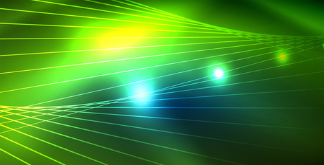 Color neon lights with waves abstract background