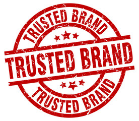 trusted brand round red grunge stamp