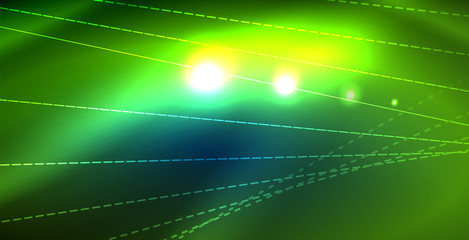 Obraz premium Color neon lights with waves abstract background