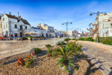 Trulli of Alberobello typical houses street view