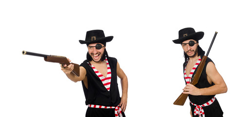 Man pirate isolated on the white background