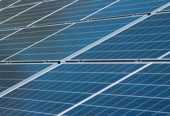 solar panels on the outdoors