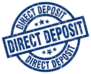 Fototapeta premium direct deposit blue round grunge stamp