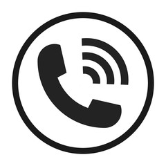 Flat icon ringing phone isolated on white background. Vector illustration