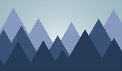 Silhouette of the mountain on shadow backgound. Background vector symbol